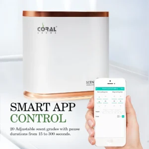 Coral Scent Trio Smart Diffuser Combo – Diffuser Machine + 3 x 200ml Selectable Aroma Oils