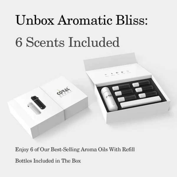 Mini aroma car diffuser 6 aroma oils included in the box