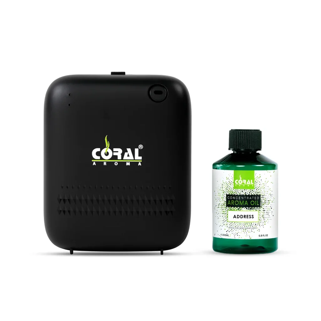 Scent Guard diffuser (black) and a 200ml aroma oil bottle